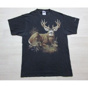 Vintage 90s Deer T Shirt Men's (L) Charleston South Carolina Nature Tultex